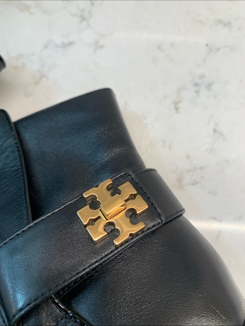 Tory Burch Leather Ankle Boots with Gold Accent Size 7 - Picture 3 of 9